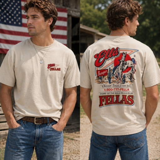 Ellas Fellas Club Shirt, Vintage Western Cowboy Rodeo Tee