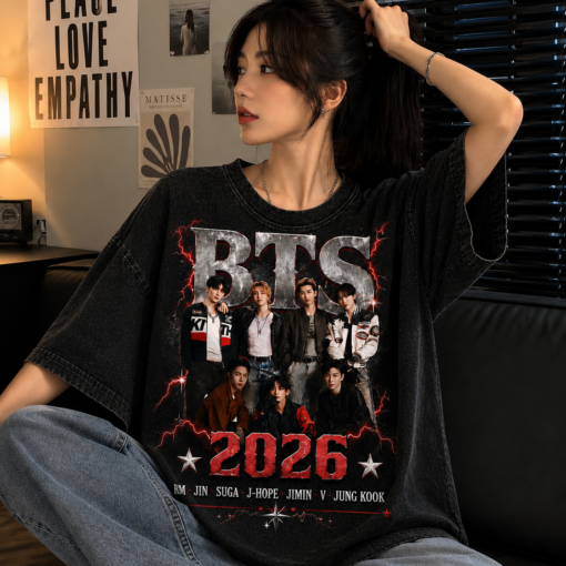 BTS Shirt, BTS World Cup 2026 Shirt, BTS 2026 Tour T-Shirt, Bangtan Boys Fan Gift, Kpop Concert Tee, Vintage Washed Graphic Unisex Shirt, ARMY Merch