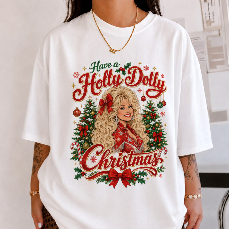 Comfort Colors Have A Holly Dolly Christmas Shirt