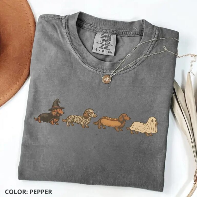 Comfort Colors Halloween Wiener Dog T-shirt