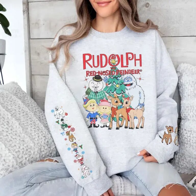 Retro 90s Rudlph Christmas Sweatshirt, Red Nosed Reindeer Sweater