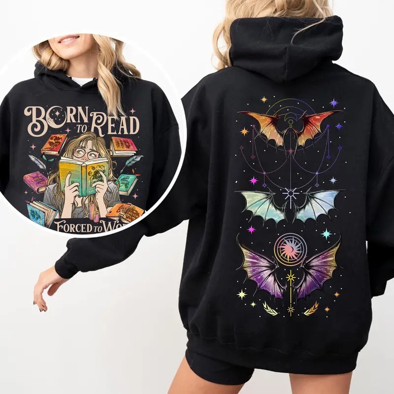 Born To Read Forced To Work T-Shirt, SJM Fan Art, Romance Fantasy, Acotar 6 A Court Of Splintered Harmony